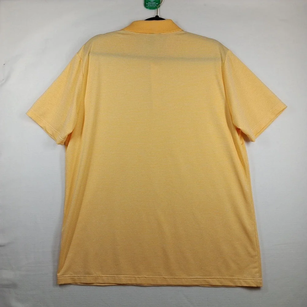 ADIDAS GOLF Men's Micro Stripe Short Sleeve Polo Acid Orange Sz L‎ Logo Outdoor